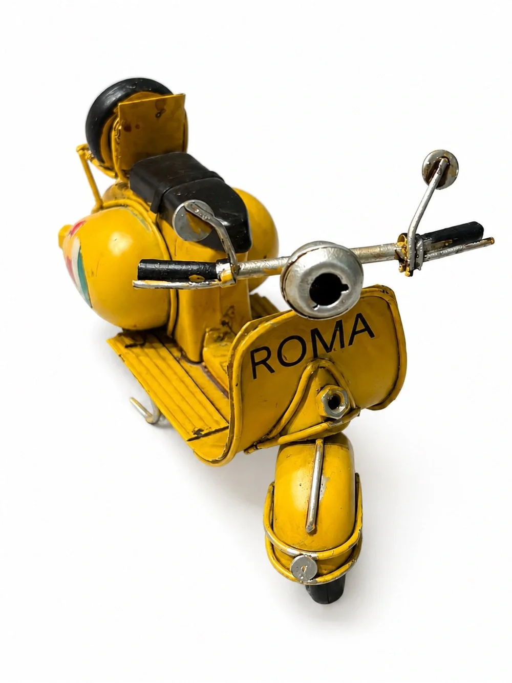 ROMA Yellow Vintage Scooter Decorative Accent